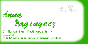 anna maginyecz business card